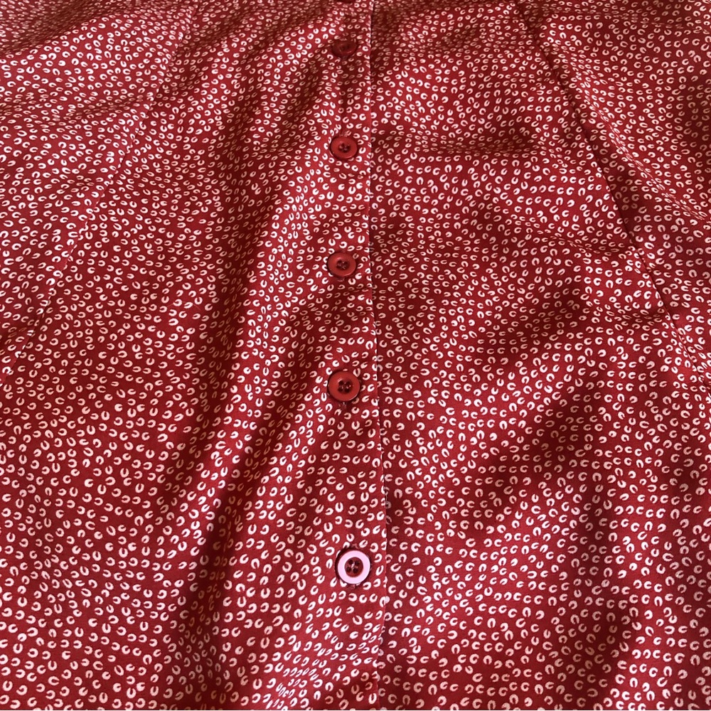Castana Rust Red Print Button-Up Dress - Picture 4 of 10
